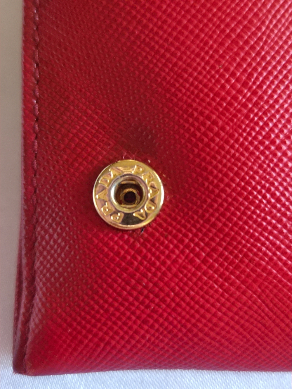 Prada Red Saffiano Bow Clutch Wallet COA Included - Picture 6 of 13